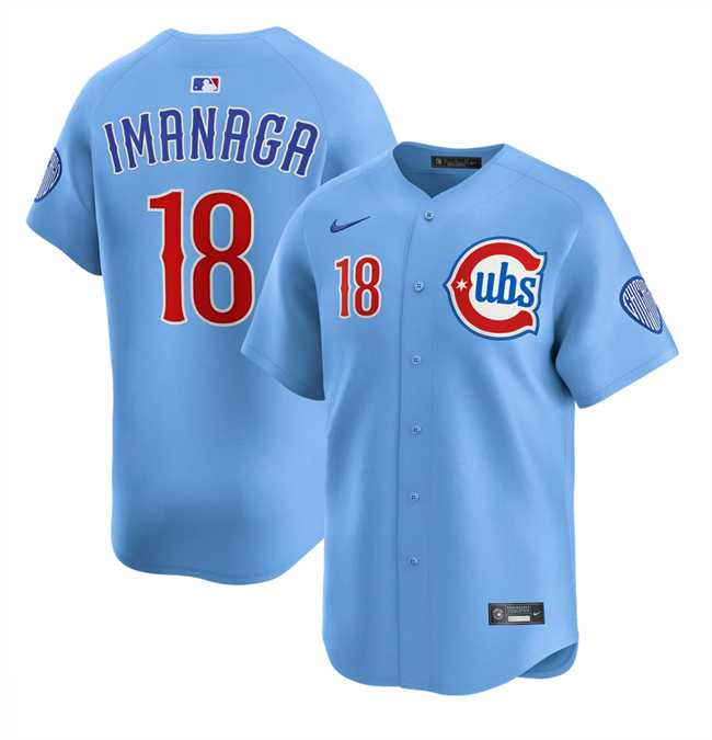 Men%27s Chicago Cubs #18 Shota Imanaga Blue 2024-25 2nd Alternate Limited Stitched Jersey Dzhi